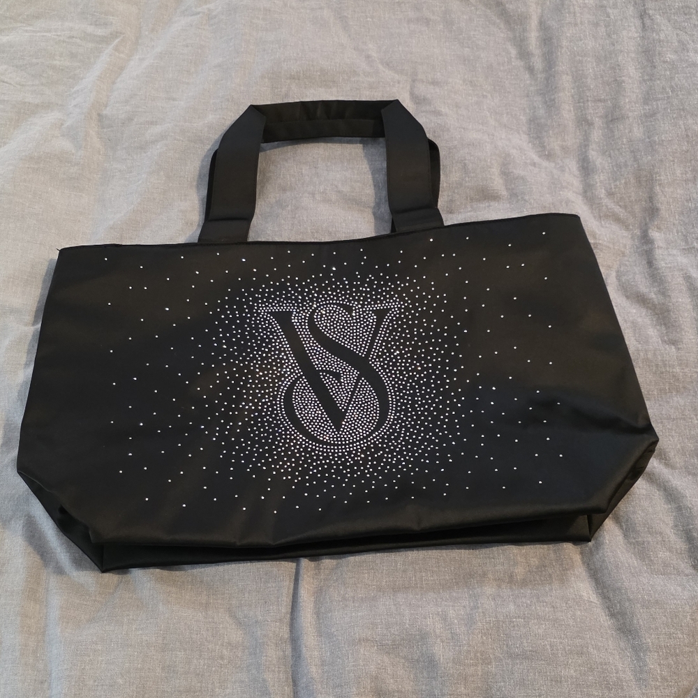 Victoria's Secret Black Tote with Glittering VS Logo